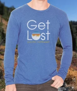 Online Nayked Apparel Men'S Ridiculously Soft Lightweight Long Sleeve Graphic Tee | Get Lost