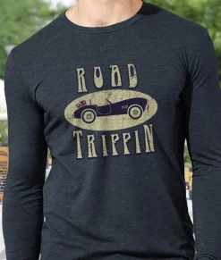 Sale Nayked Apparel Men'S Ridiculously Soft Lightweight Long Sleeve Graphic Tee | Road Trippin