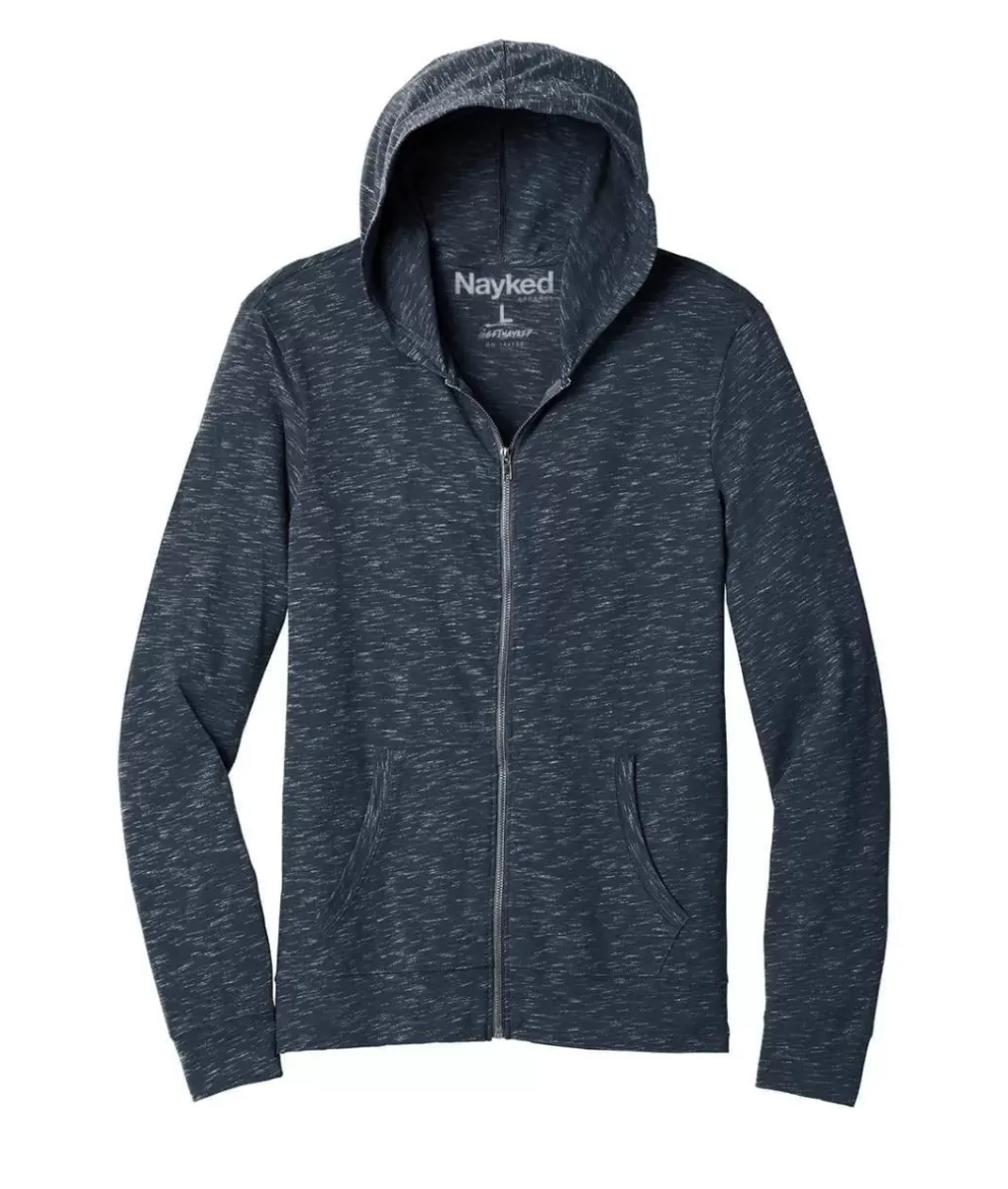 Fashion Nayked Apparel Men'S Ridiculously Soft Lightweight Full-Zip Hoodie