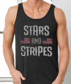 Fashion Nayked Apparel Men'S Ridiculously Soft Lightweight Graphic Tank | Stars & Stripes