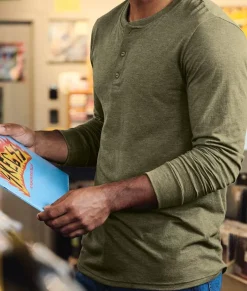 Fashion Nayked Apparel Men'S Ridiculously Soft Long Sleeve Henley