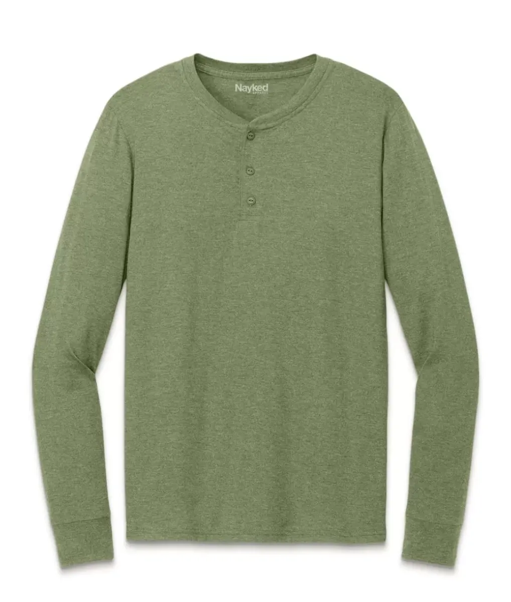 Fashion Nayked Apparel Men'S Ridiculously Soft Long Sleeve Henley
