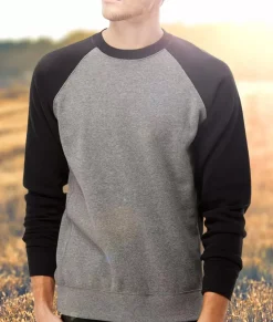 Online Nayked Apparel Men'S Ridiculously Soft Midweight Raglan Colorblocked Pullover
