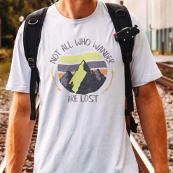 Online Nayked Apparel Men'S Ridiculously Soft Midweight Graphic Tee | Not All Who Wander Are Lost