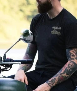 Hot Nayked Apparel Men'S Ridiculously Soft Midweight Sueded Graphic Tee | American Motorcycles