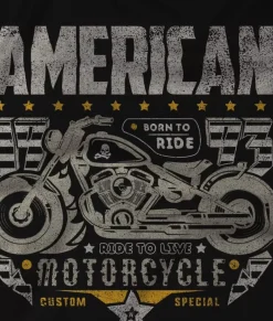 Hot Nayked Apparel Men'S Ridiculously Soft Midweight Sueded Graphic Tee | American Motorcycles