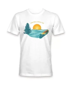 Online Nayked Apparel Men'S Ridiculously Soft Midweight Graphic Tee | Lake More Worry Less