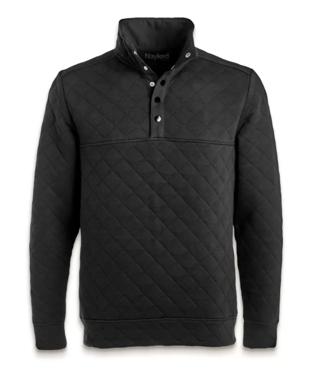 Sale Nayked Apparel Men'S Ridiculously Soft Quilted Snap Pullover