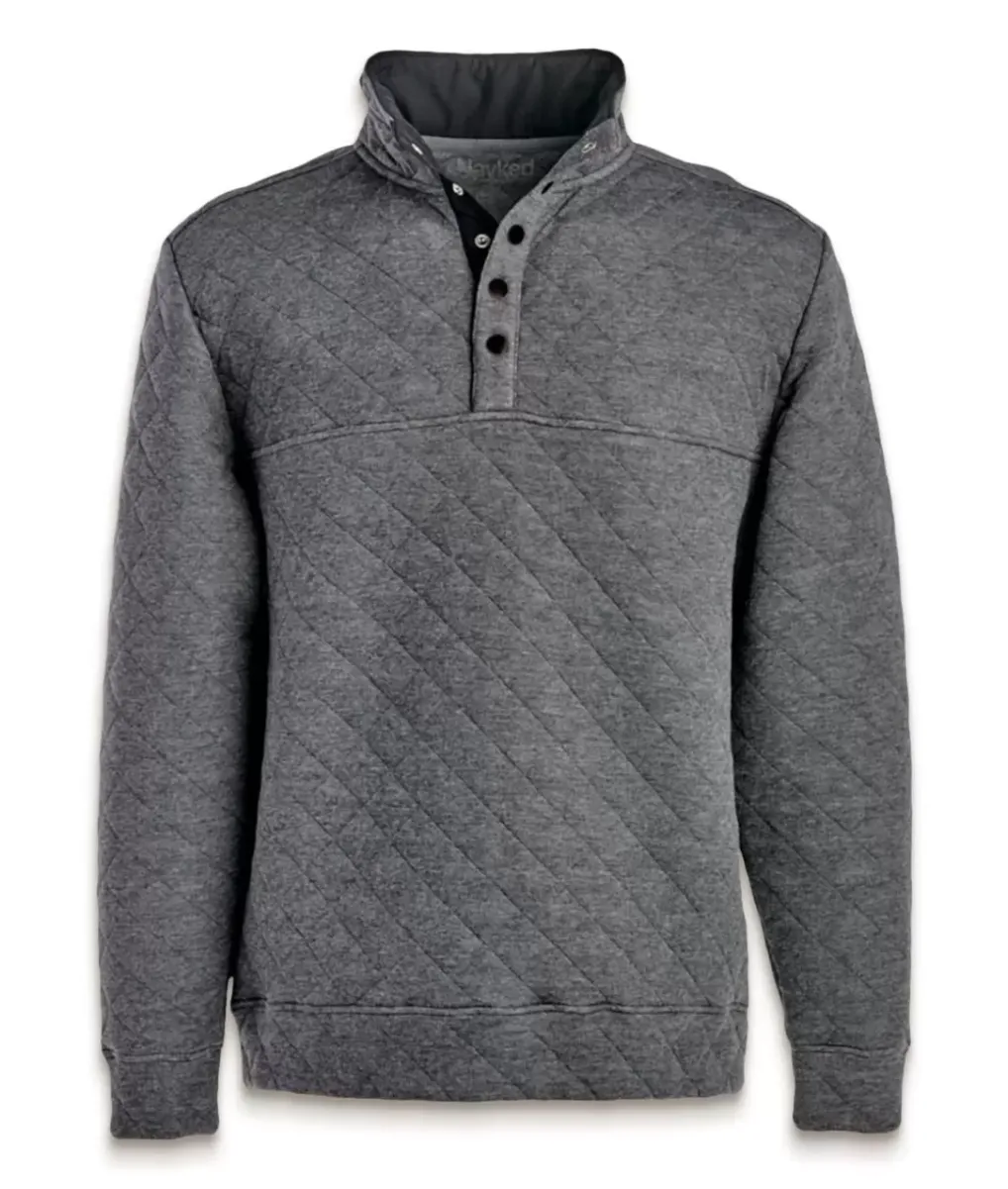 Sale Nayked Apparel Men'S Ridiculously Soft Quilted Snap Pullover