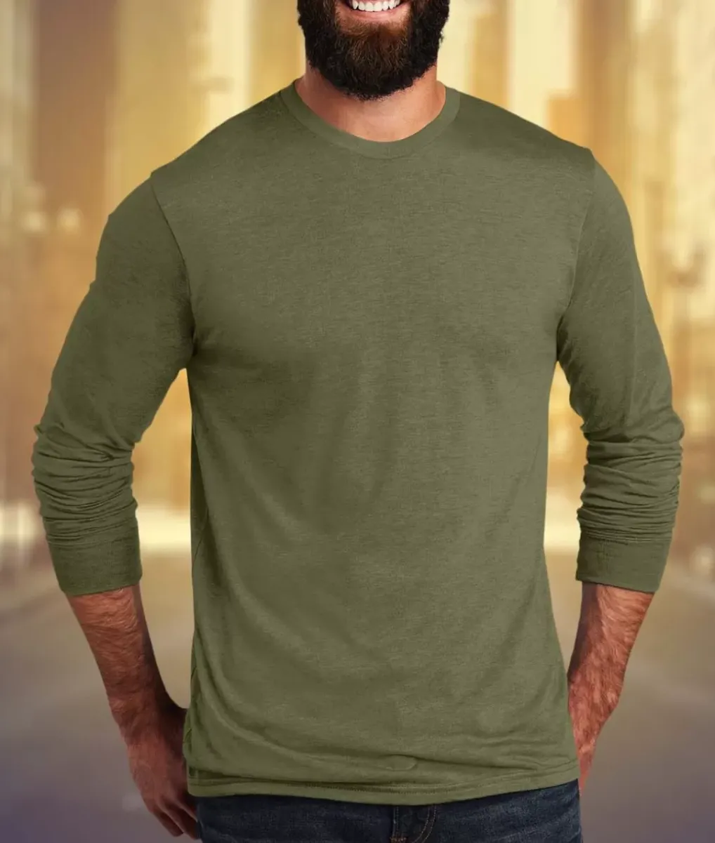 Best Nayked Apparel Men'S Ridiculously Soft Recycled Lightweight Long Sleeve T-Shirt