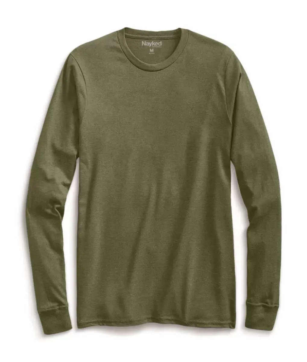 Best Nayked Apparel Men'S Ridiculously Soft Recycled Lightweight Long Sleeve T-Shirt