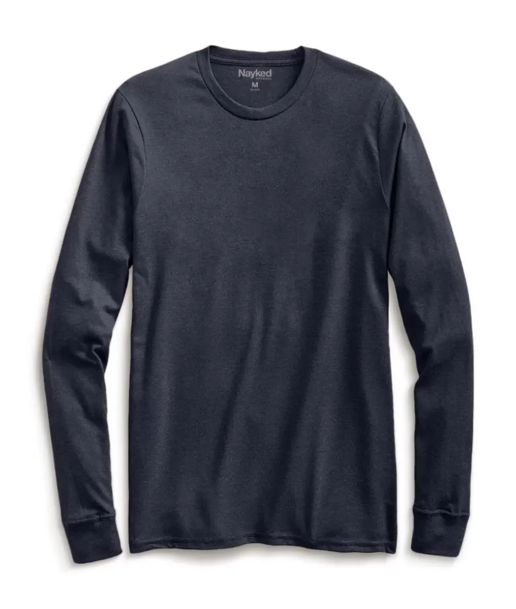 New Nayked Apparel Men'S Ridiculously Soft Recycled Lightweight Long Sleeve T-Shirt