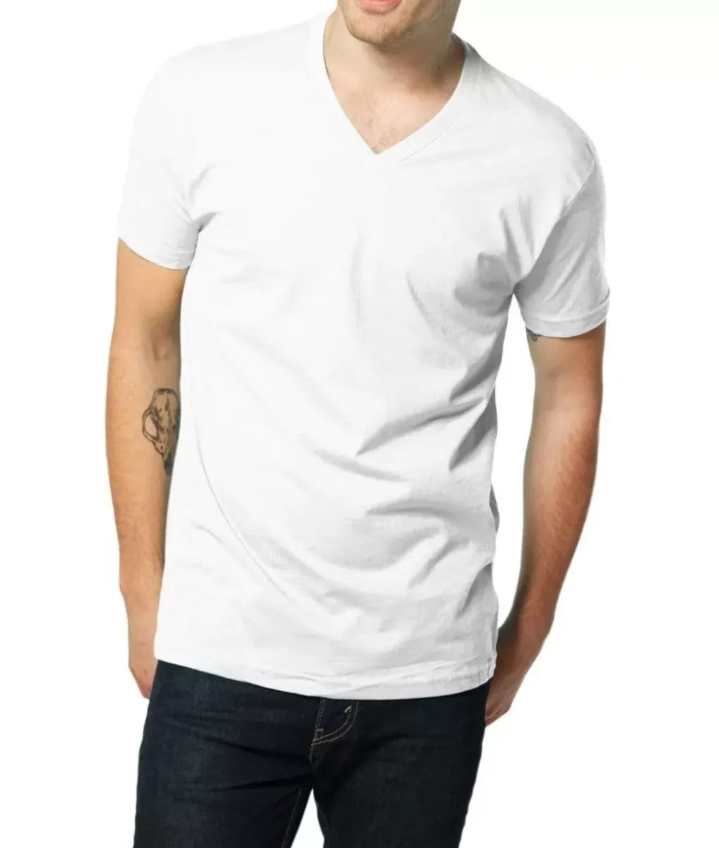 Best Nayked Apparel Men'S Ridiculously Soft Short Sleeve V-Neck 100% Cotton Shirt