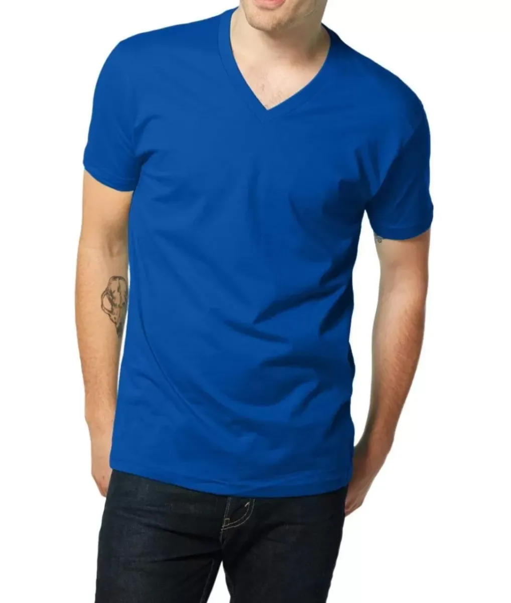 Best Nayked Apparel Men'S Ridiculously Soft Short Sleeve V-Neck 100% Cotton Shirt