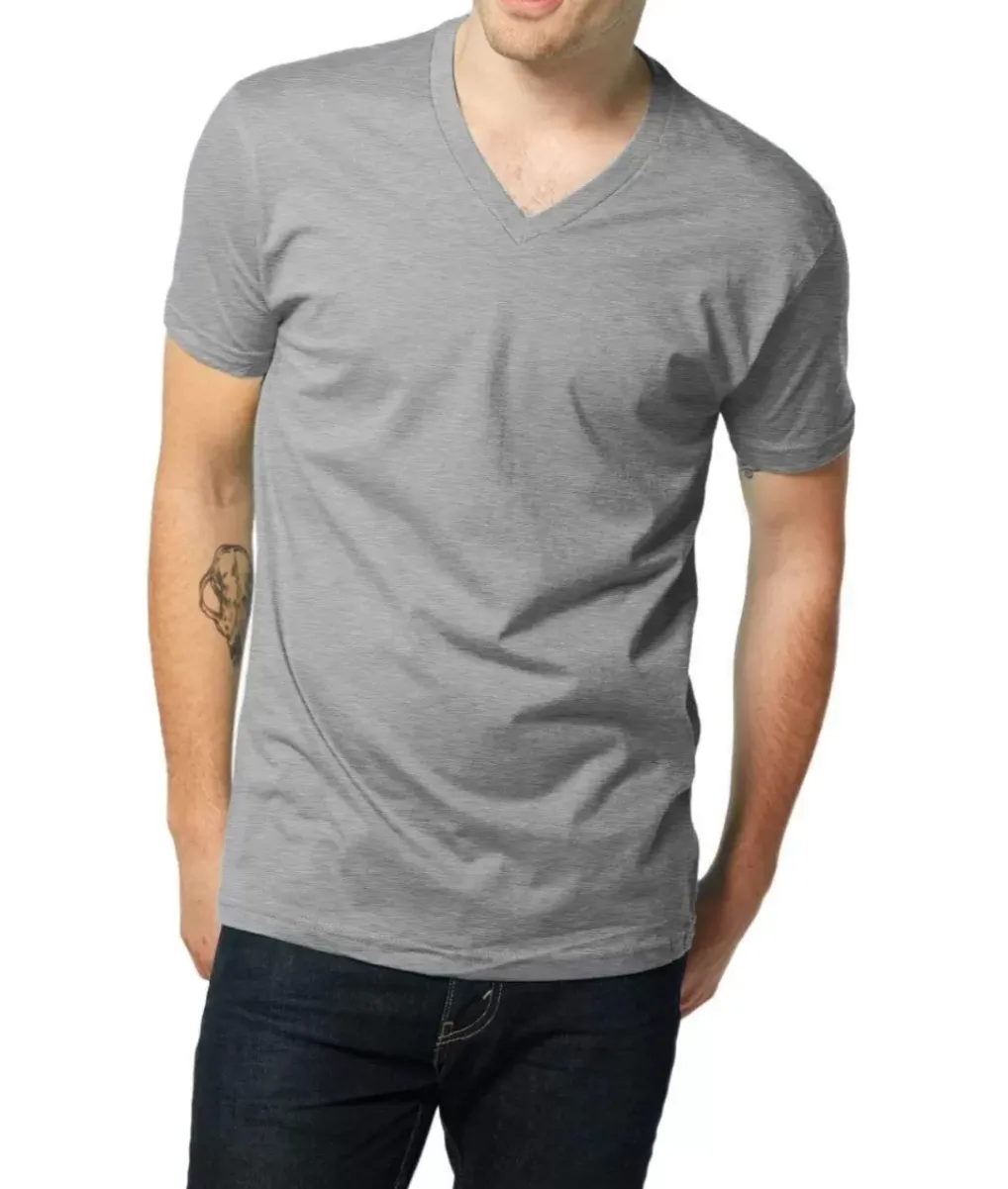 Best Nayked Apparel Men'S Ridiculously Soft Short Sleeve V-Neck 100% Cotton Shirt