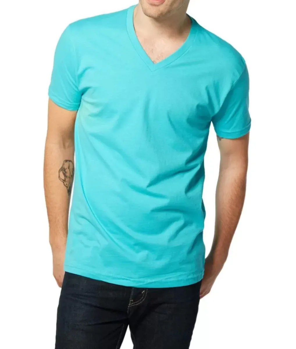 Online Nayked Apparel Men'S Ridiculously Soft Short Sleeve V-Neck 100% Cotton Shirt | Discontinued Colors
