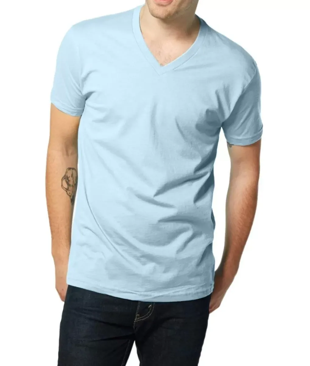 Discount Nayked Apparel Men'S Ridiculously Soft Short Sleeve V-Neck 100% Cotton Shirt | Discontinued Colors