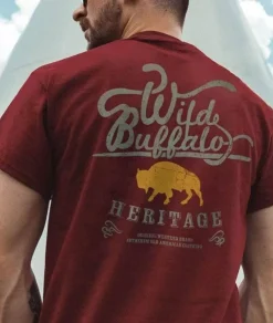 Clearance Nayked Apparel Men'S Ridiculously Soft Sueded Graphic Tee | Wild Buffalo