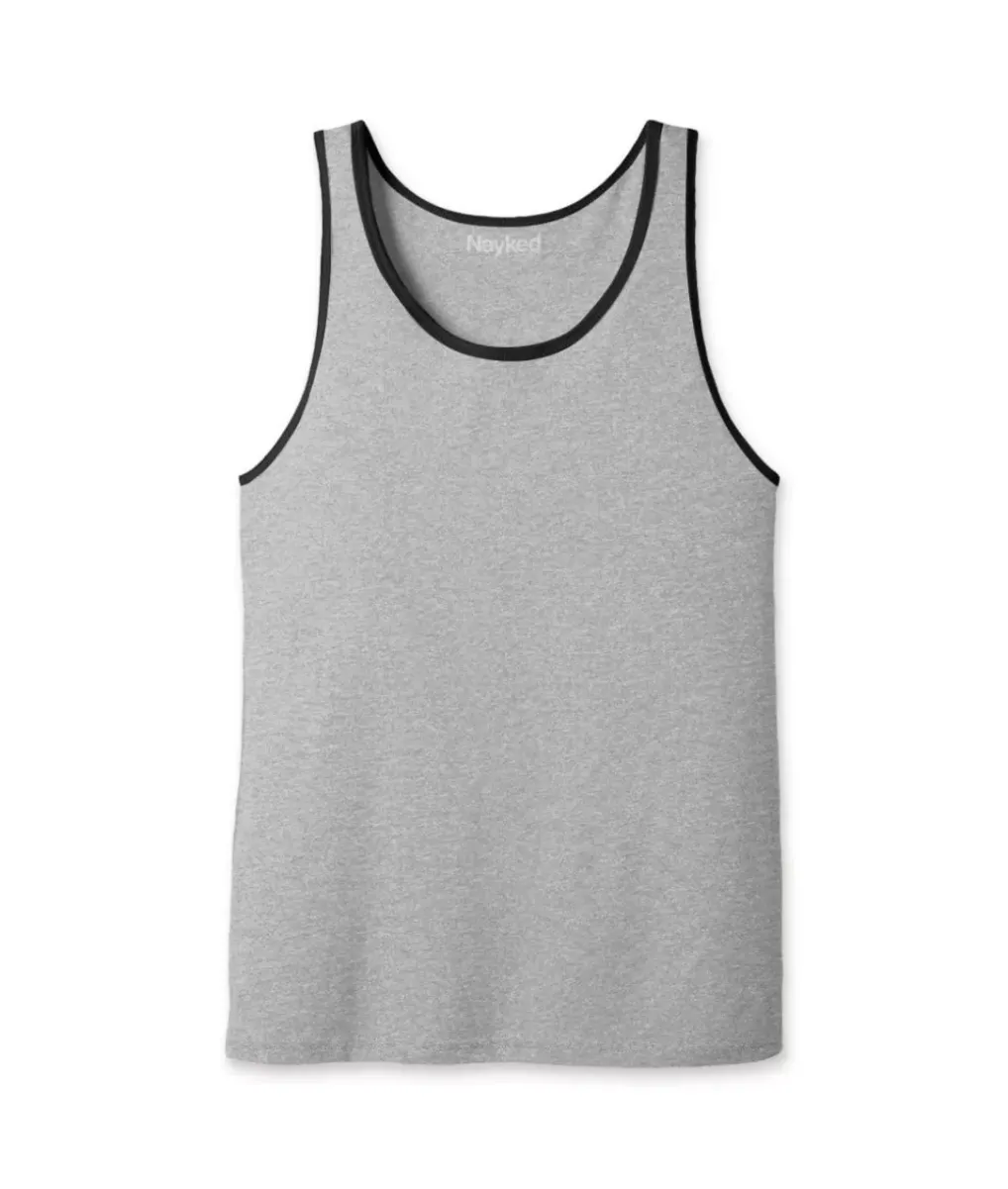 Online Nayked Apparel Men'S Ridiculously Soft Two-Tone Lightweight Tank Top