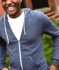 New Nayked Apparel Men'S Ridiculously Soft Vintage Recycled Fleece Full-Zip Hoodie