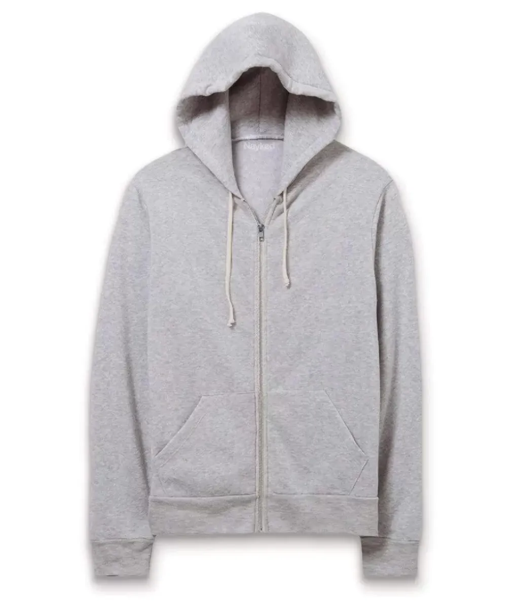 New Nayked Apparel Men'S Ridiculously Soft Vintage Recycled Fleece Full-Zip Hoodie