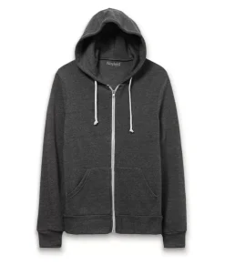 New Nayked Apparel Men'S Ridiculously Soft Vintage Recycled Fleece Full-Zip Hoodie