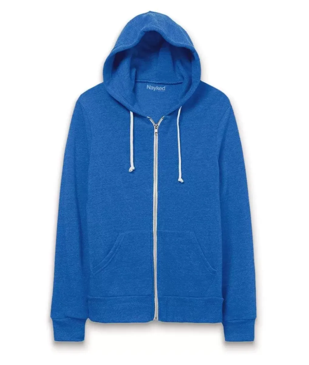 Hot Nayked Apparel Men'S Ridiculously Soft Vintage Recycled Fleece Full-Zip Hoodie