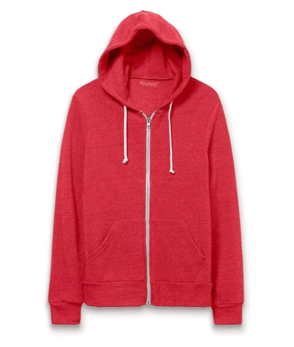 Hot Nayked Apparel Men'S Ridiculously Soft Vintage Recycled Fleece Full-Zip Hoodie