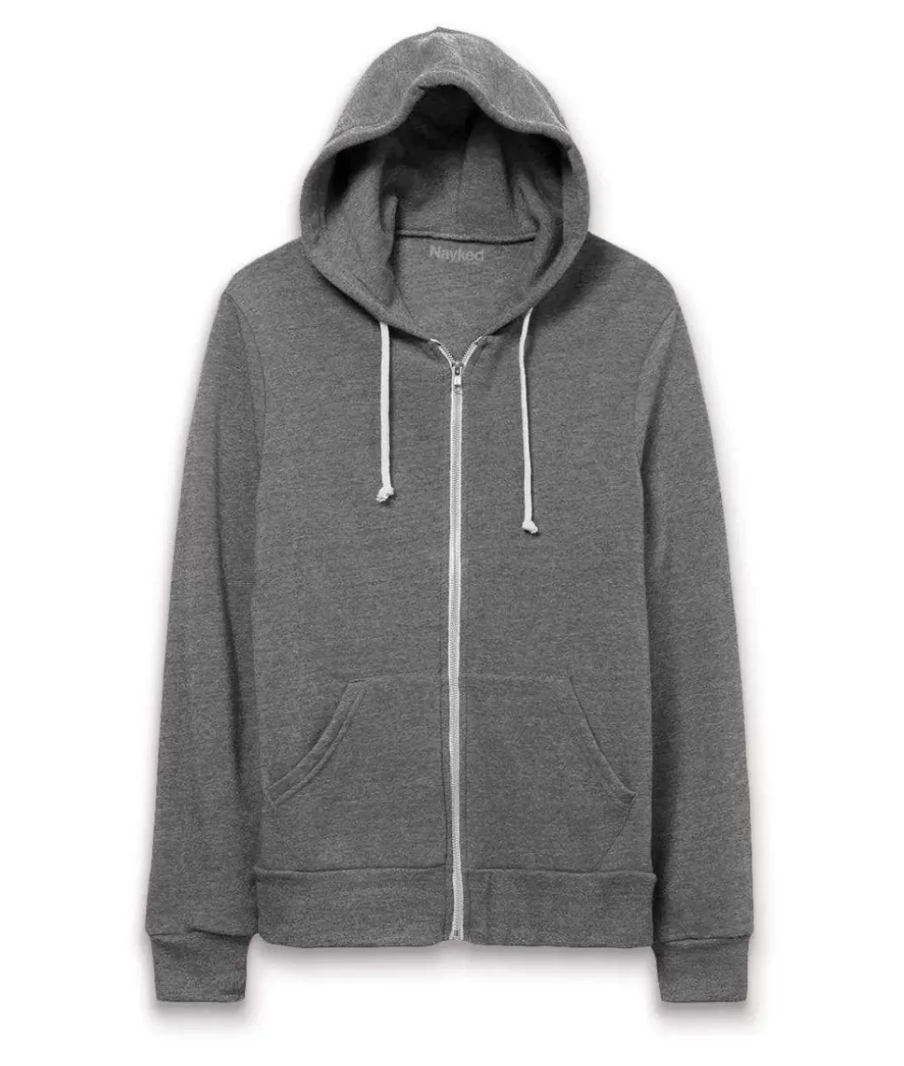 Hot Nayked Apparel Men'S Ridiculously Soft Vintage Recycled Fleece Full-Zip Hoodie
