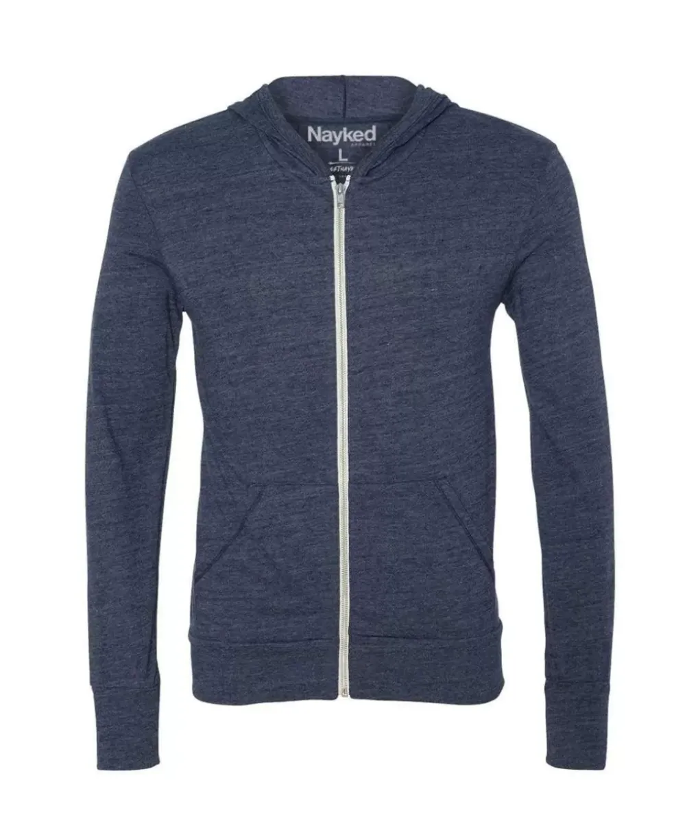 Sale Nayked Apparel Men'S Ridiculously Soft Vintage Recycled Full-Zip Hooded T-Shirt