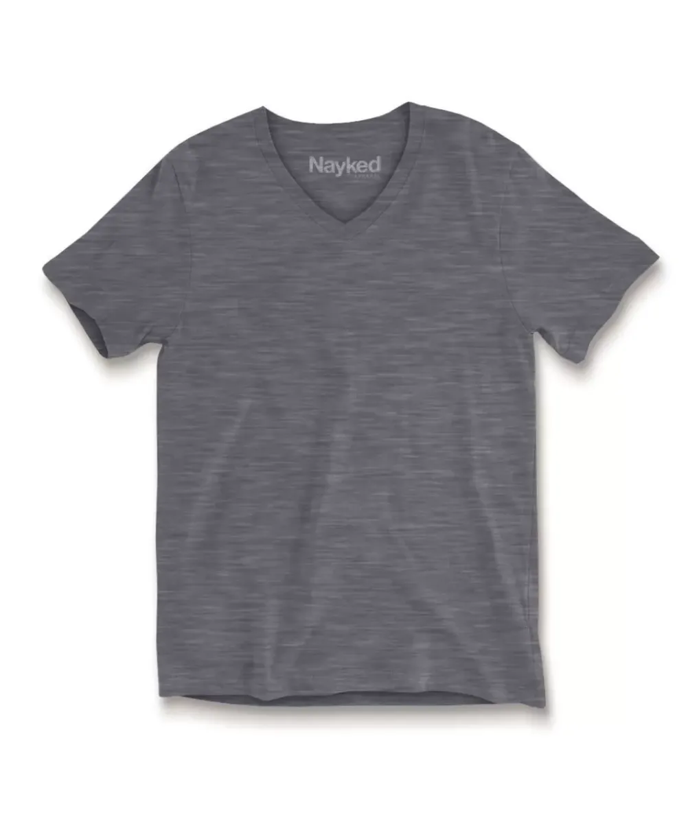 Hot Nayked Apparel Men'S Short Sleeve Slub Jersey V-Neck T-Shirt