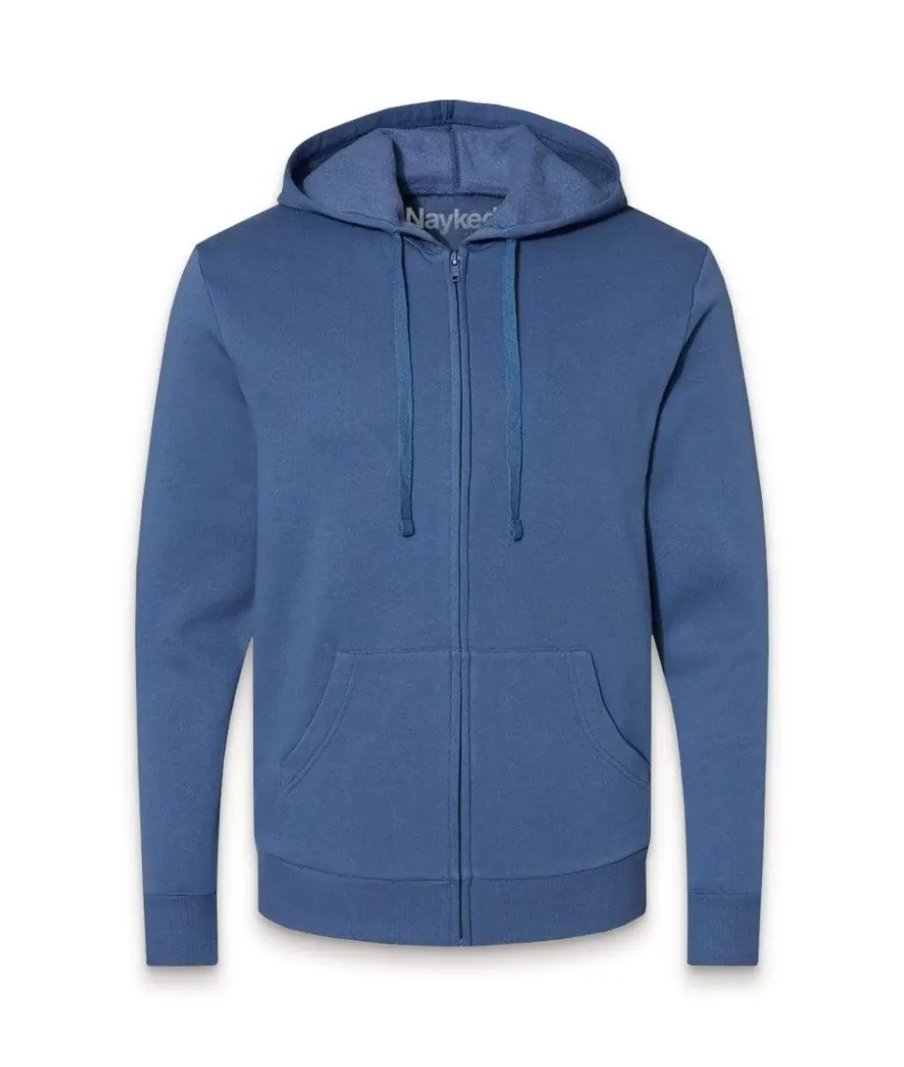 Fashion Nayked Apparel Men'S Soft Eco Friendly Full Zip Hoodie