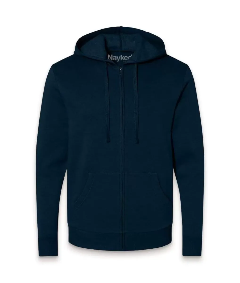 Fashion Nayked Apparel Men'S Soft Eco Friendly Full Zip Hoodie