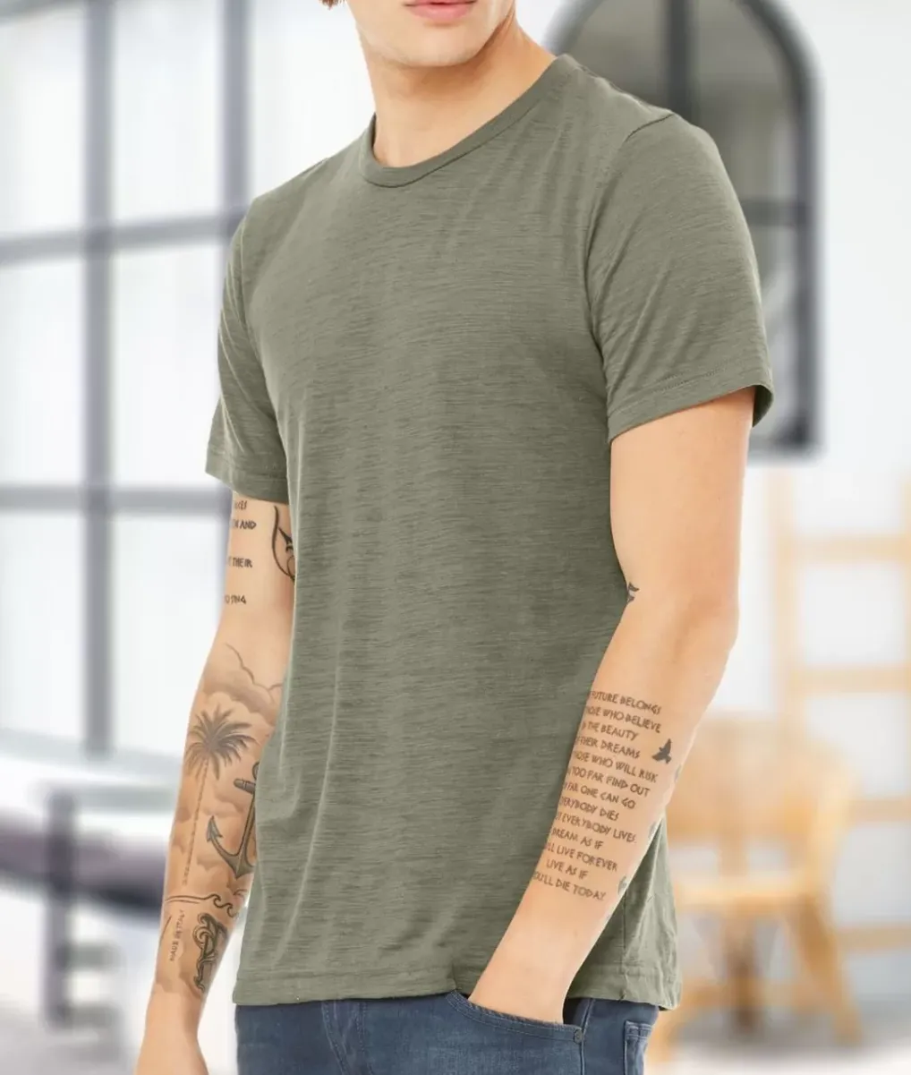 Fashion Nayked Apparel Men'S Soft Slub Jersey Short Sleeve Crew Neck T-Shirt