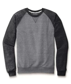 Fashion Nayked Apparel Men'S Soft Snow Heather French Terry Raglan Pullover Sweatshirt