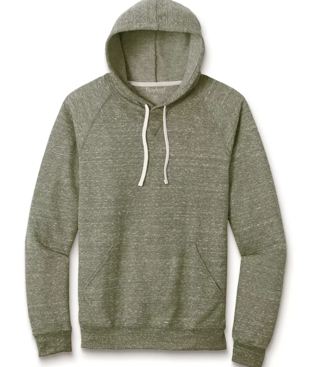 New Nayked Apparel Men'S Soft Snow Heather French Terry Hoodie