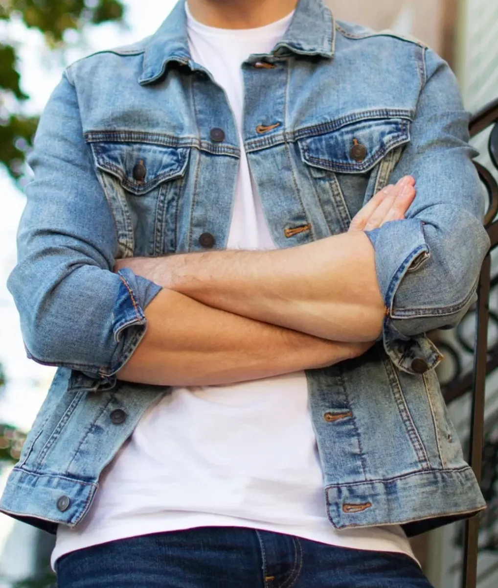 New Nayked Apparel Men'S Soft Vintage Denim Jacket