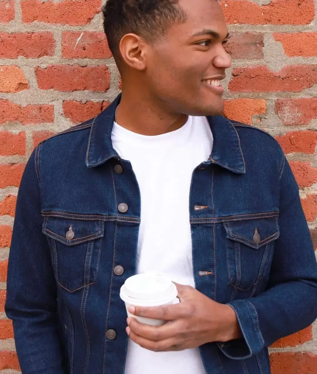 New Nayked Apparel Men'S Soft Vintage Denim Jacket