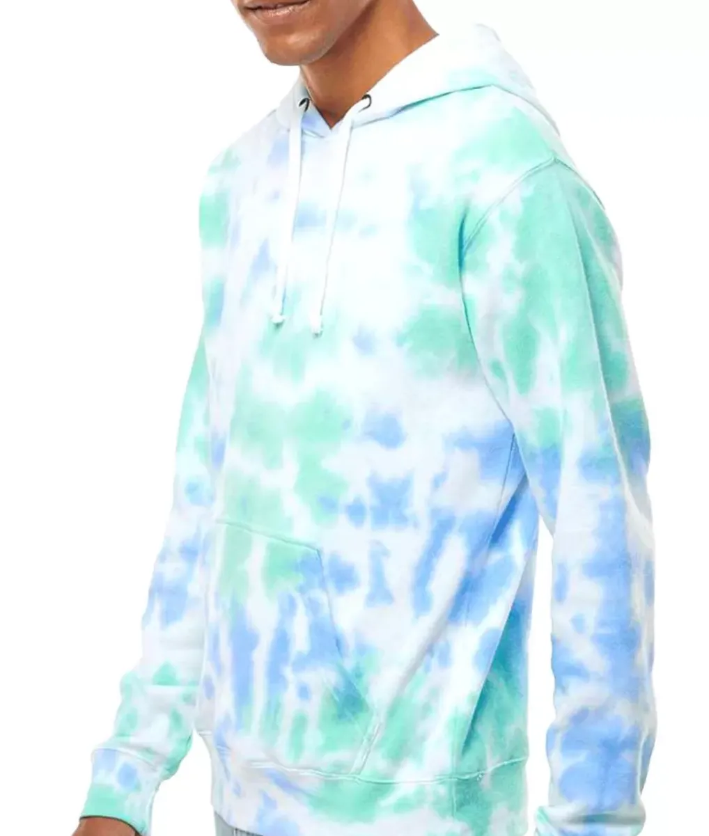 Best Nayked Apparel Men'S Soft Washed Tie Dye Fleece Hoodie