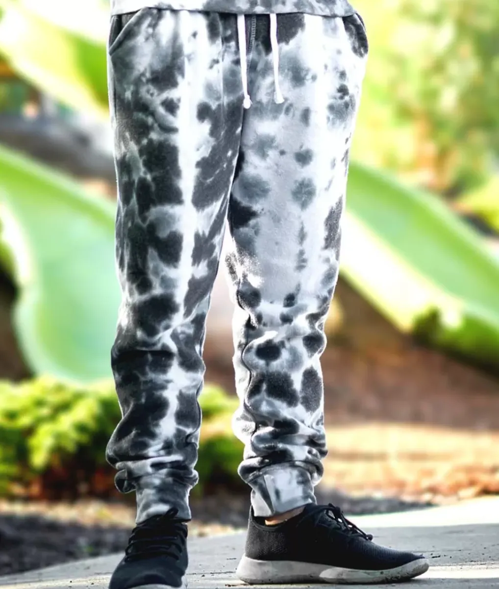 Best Nayked Apparel Men'S Soft Washed Tie Dye Fleece Joggers