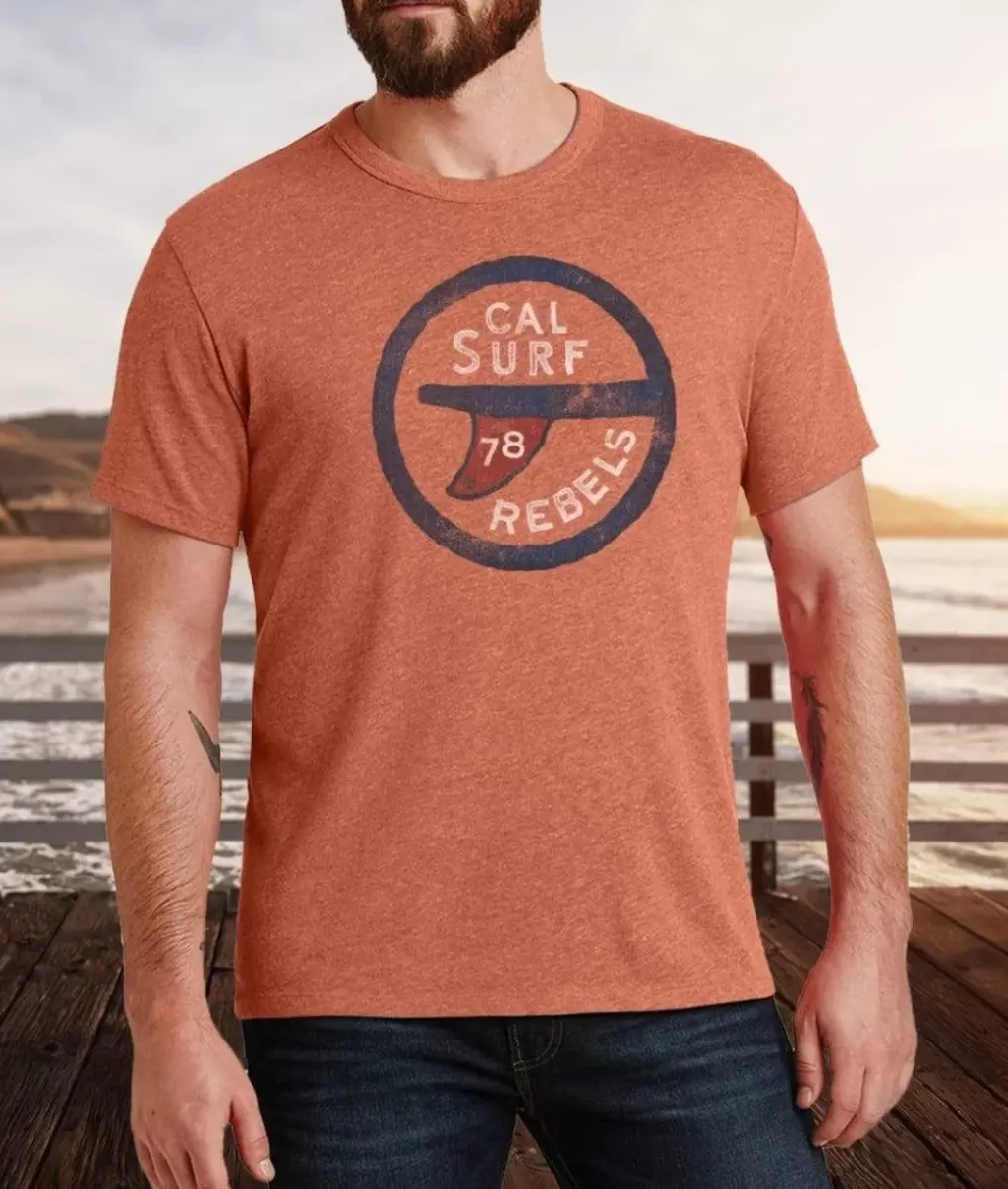 Clearance Nayked Apparel Men'S Vintage Graphic Crew Neck T-Shirt | Surf Rebels