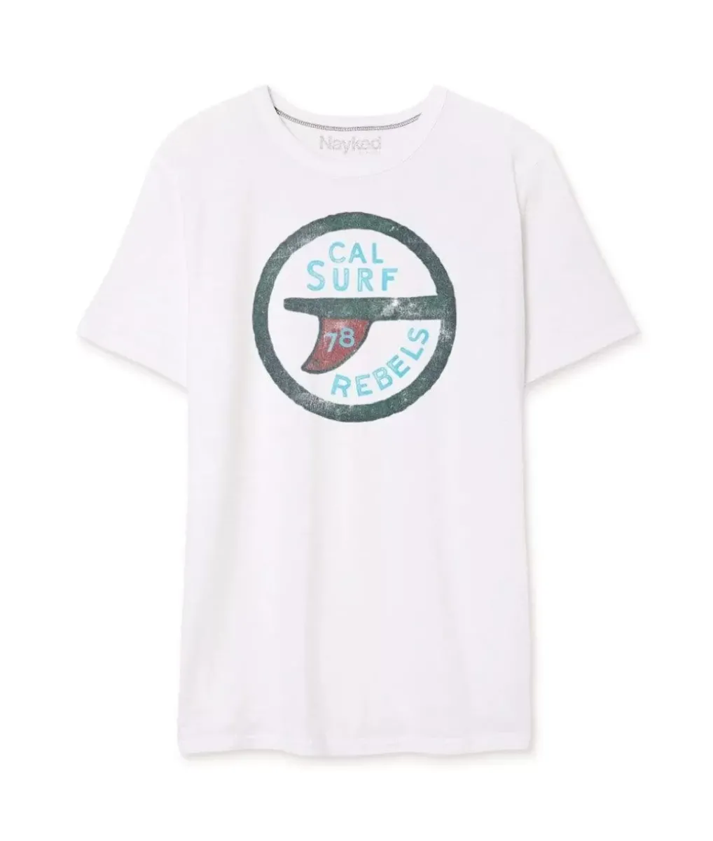 Clearance Nayked Apparel Men'S Vintage Graphic Crew Neck T-Shirt | Surf Rebels