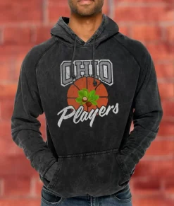 Discount Nayked Apparel Men'S Vintage Raglan Graphic Hoodie | Ohio Players (Buckeye Leaf) Vintage Black