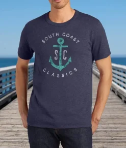 Discount Nayked Apparel Men'S Vintage Soft Cotton Poly Graphic T-Shirt | Sc Anchor