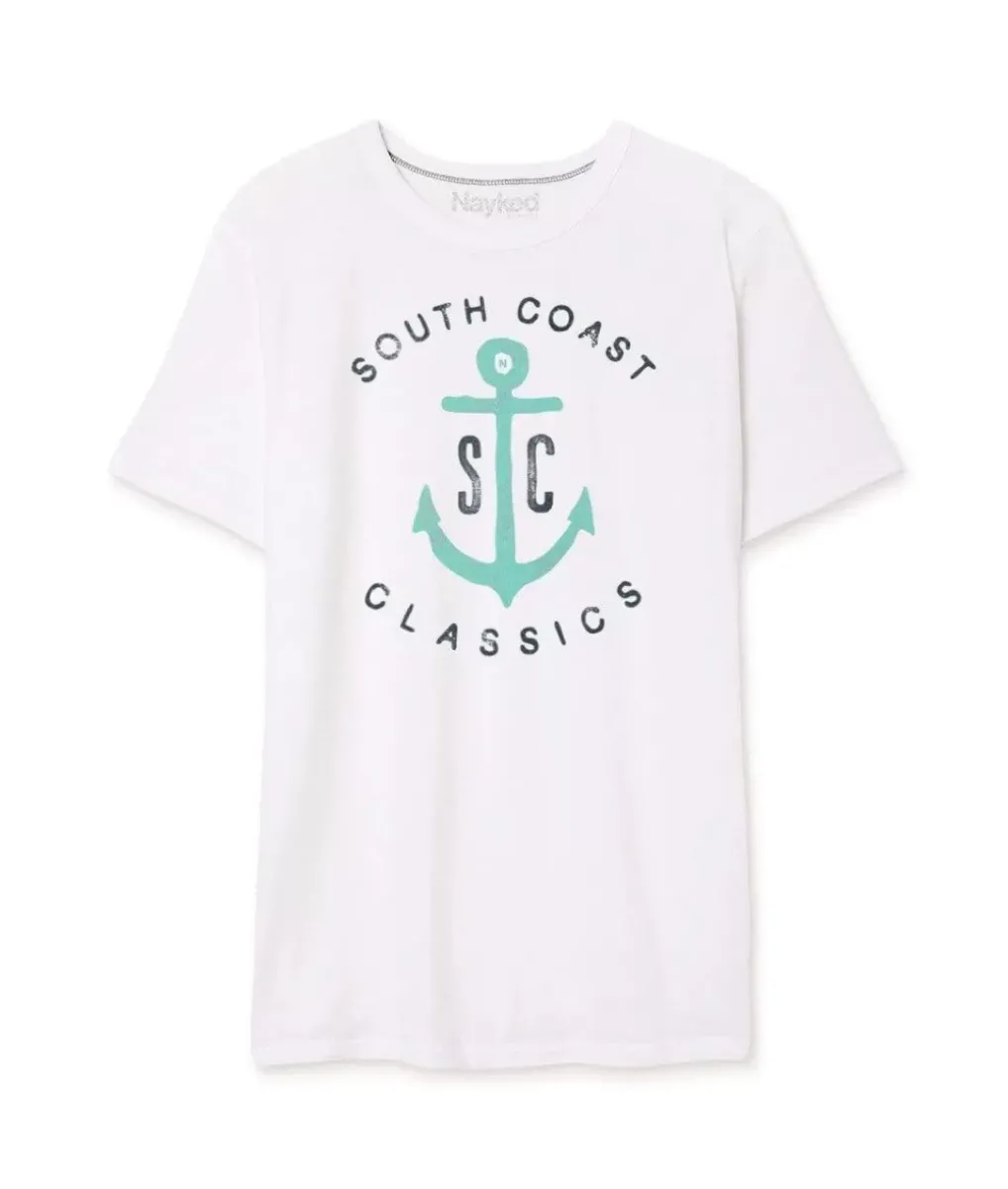 Discount Nayked Apparel Men'S Vintage Soft Cotton Poly Graphic T-Shirt | Sc Anchor