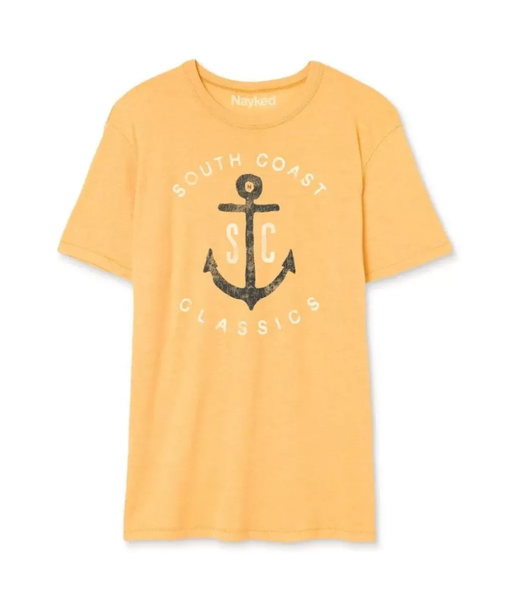 Discount Nayked Apparel Men'S Vintage Soft Cotton Poly Graphic T-Shirt | Sc Anchor
