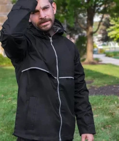 Sale Nayked Apparel Men'S Water-Resistant Tech Jacket/Discontinued Black