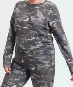 Outlet Nayked Apparel Real Women'S Plus Earth Print Pullover/Discontinued Camo