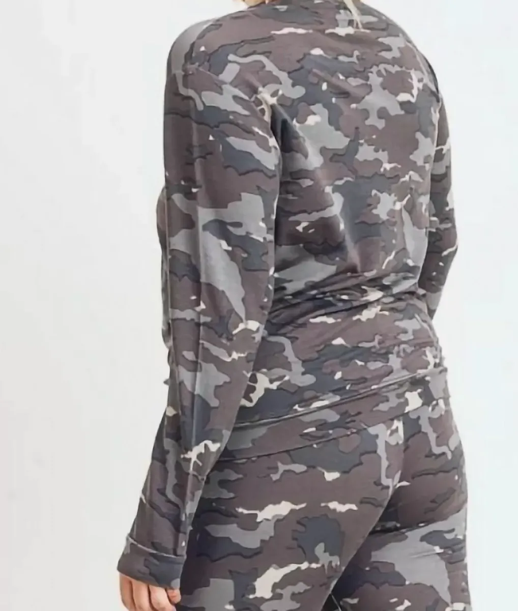 Online Nayked Apparel Real Women'S Plus Earth Print Pullover/Discontinued Camo