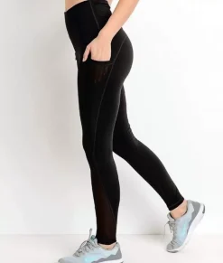 Outlet Nayked Apparel Real Women'S Plus High-Waist Splice Mesh Pocket Full Leggings/Discontinued